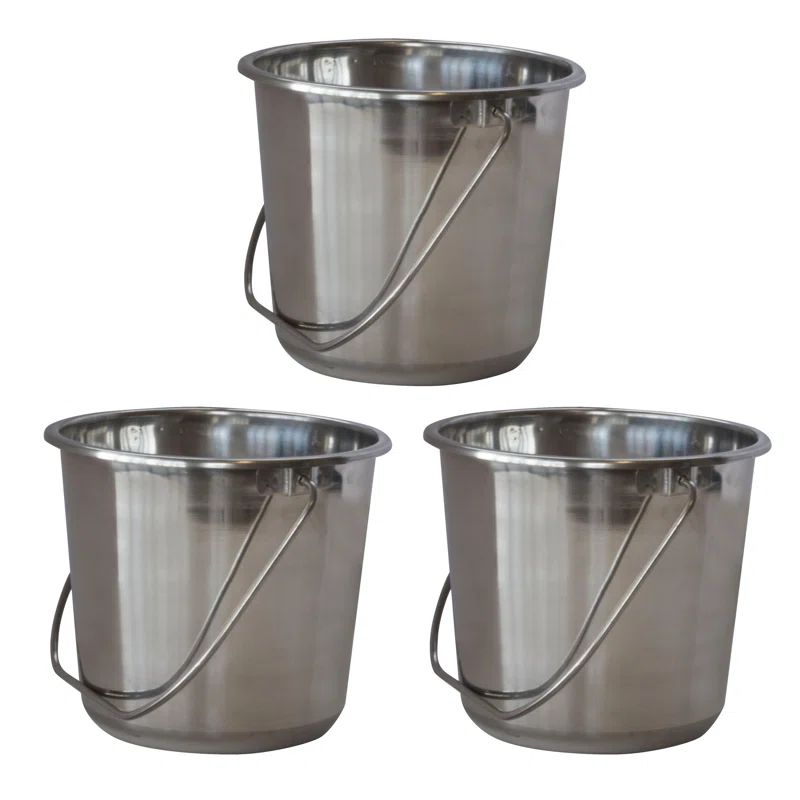 AmeriHome 9" Stainless Steel Round Planter Basket Set
