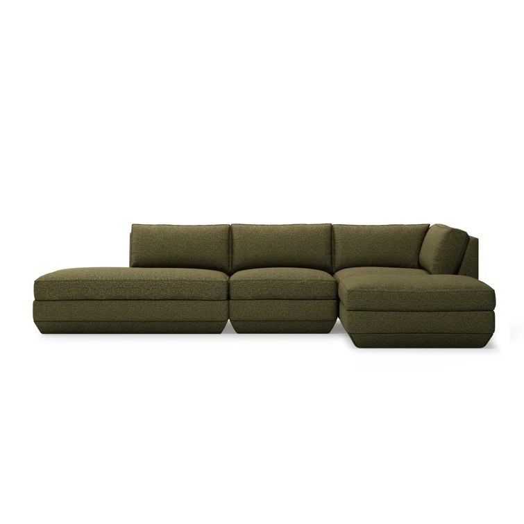Copenhagen Terra Luxurious 4-Piece Fabric Sectional with Plush Pillow Back