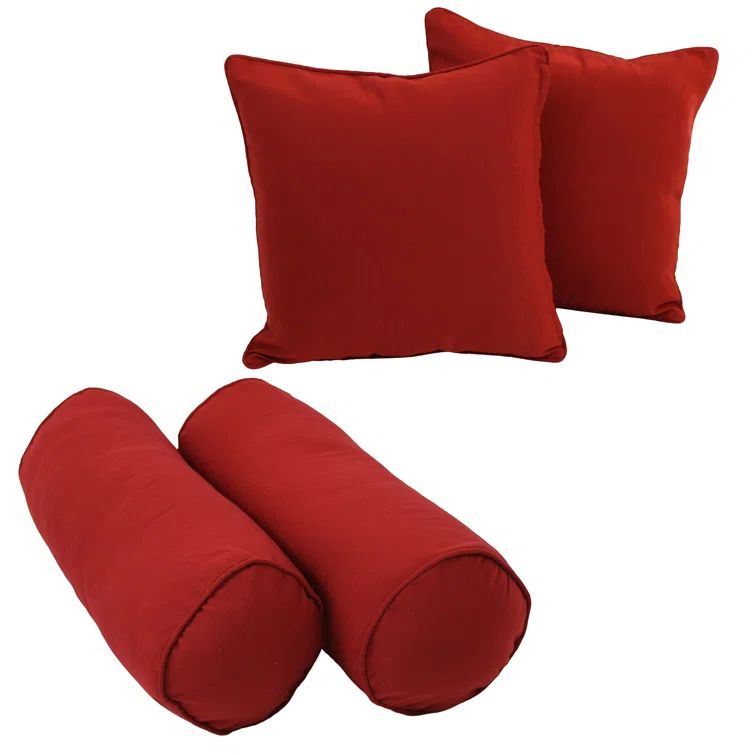 Black Twill Fabric Reversible Throw Pillow Set