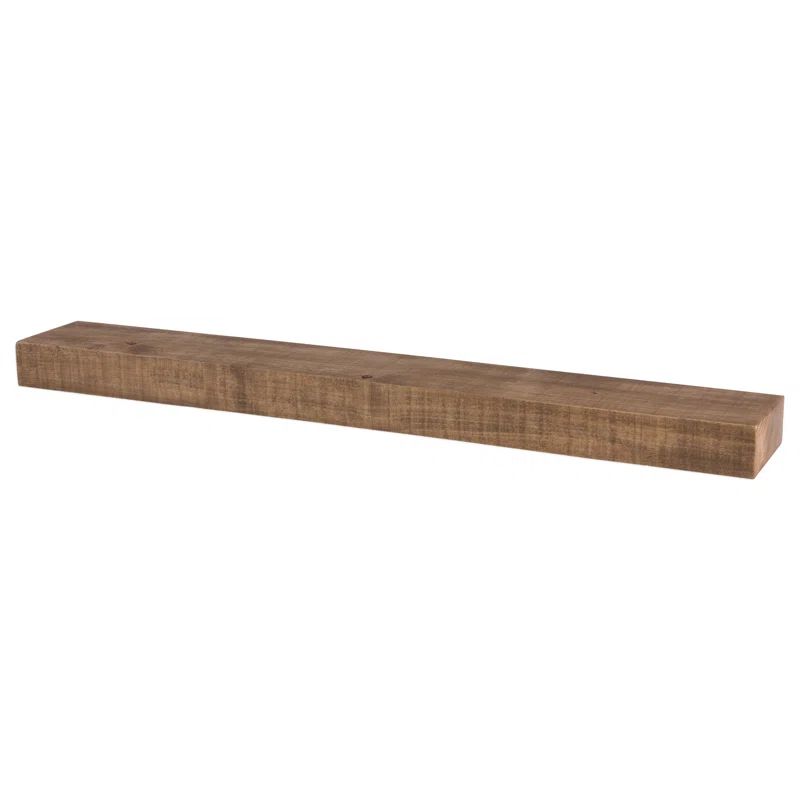 Aged Oak 72" Solid Wood Floating Mantel Shelf