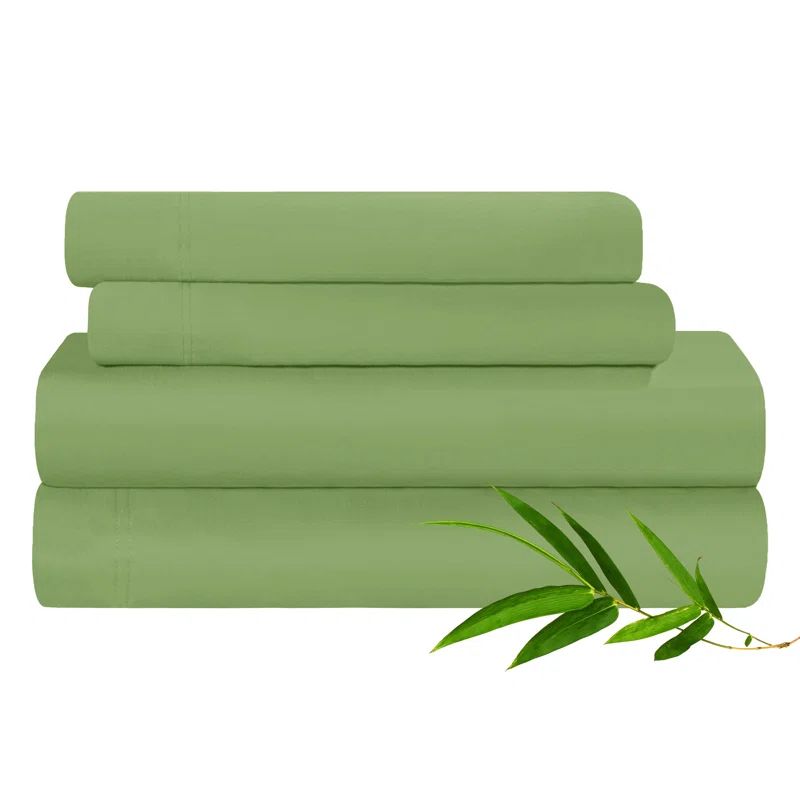 Sage Green California King Bamboo Cotton Deep Pocket Sheet Set