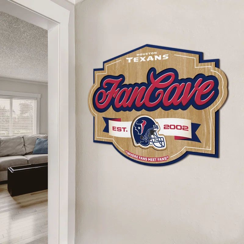 Houston Texans 3D Wood Fan Cave Wall Sign