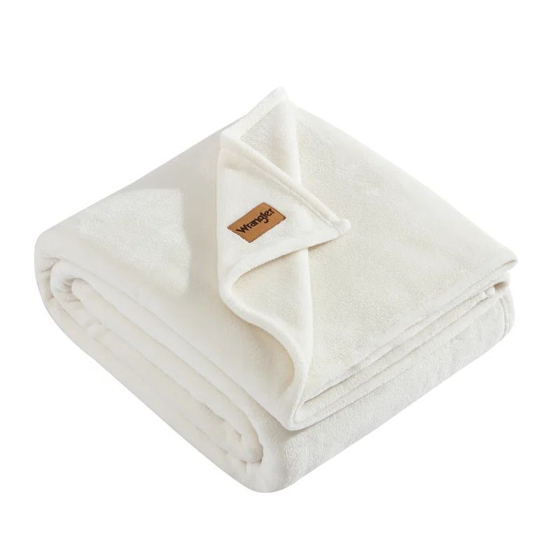 King Ivory Ultra Soft Plush Fleece Reversible Blanket