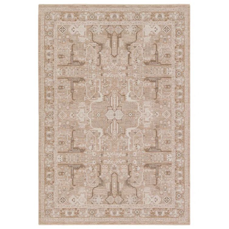 Kerin Beige and Cream Synthetic 6' x 9' Area Rug
