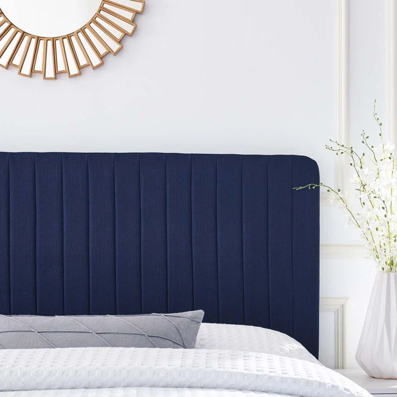 Royal Blue Twin Upholstered Tufted Fabric Headboard