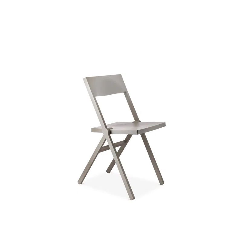 Gray Plastic Folding and Stackable Outdoor Chair