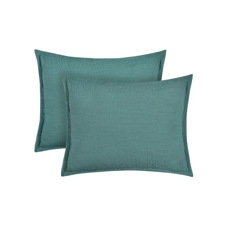 Teal Cotton Standard Sham with Zipper Closure