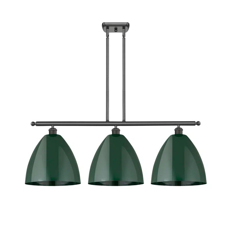 Plymouth Dome 3-Light Oil Rubbed Bronze Glass Island Light