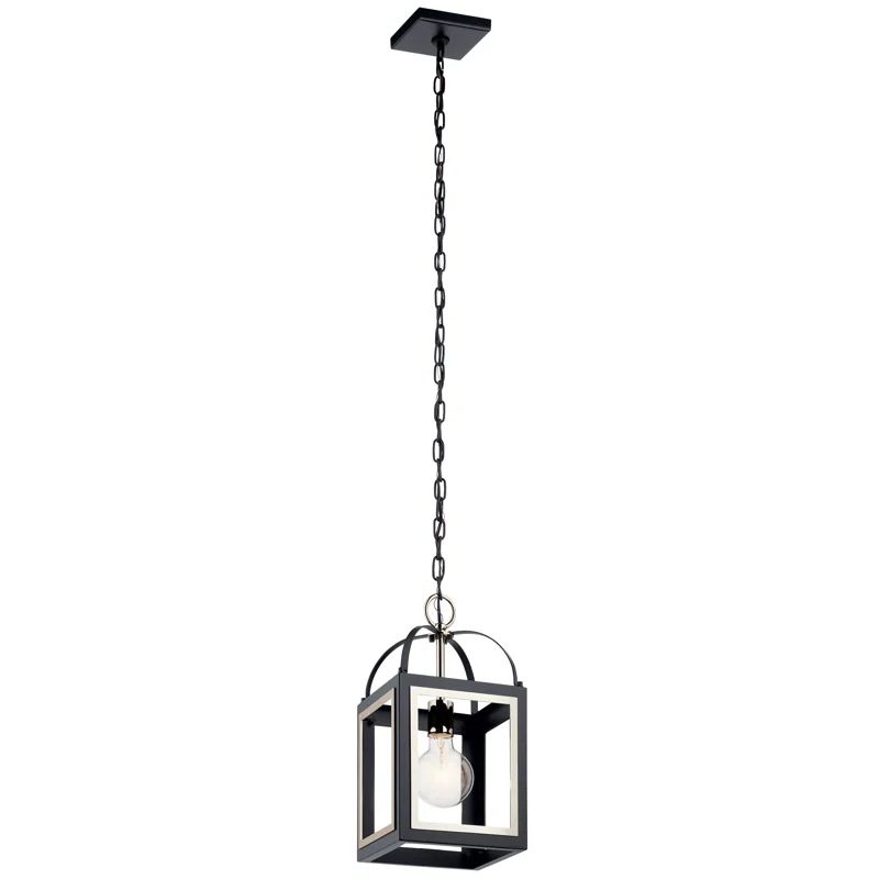 Black Glass Vintage Pendant Light with Chain