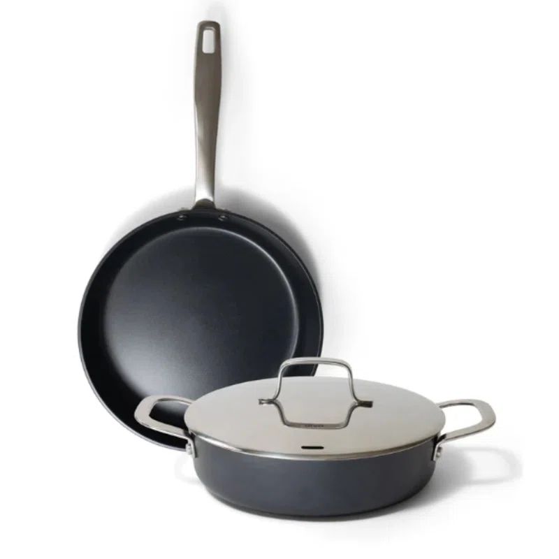 Alva 3-Piece Black Stainless Steel Nonstick Cookware Set