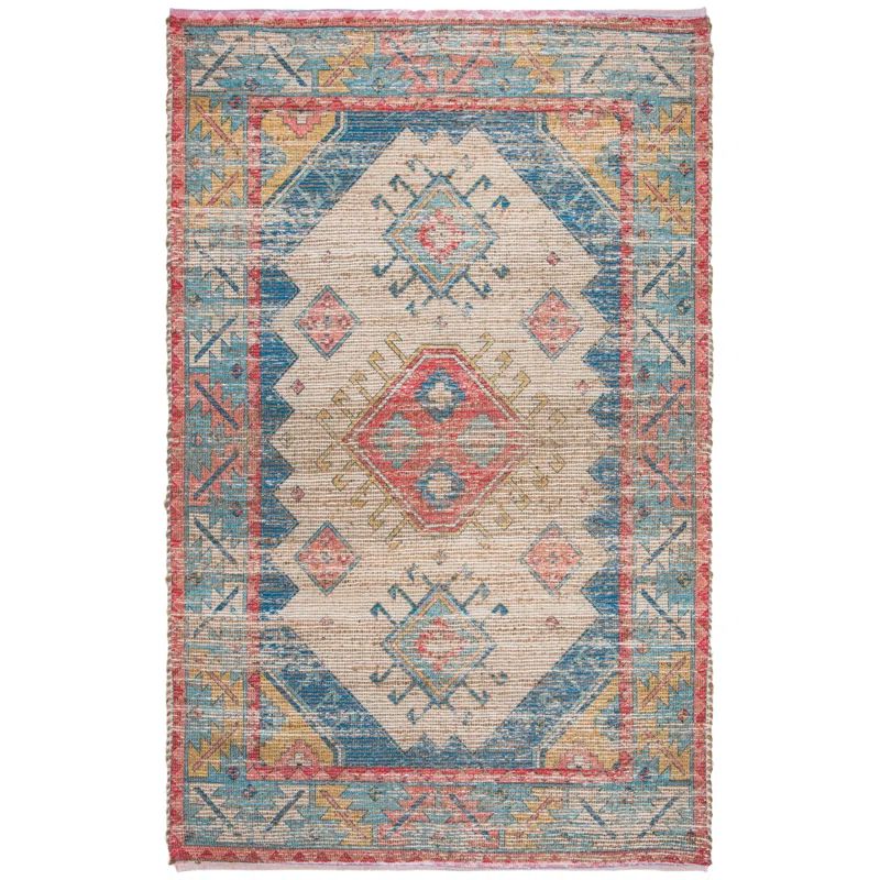 Coastal Breeze Blue Cotton & Synthetic 5' x 8' Reversible Area Rug