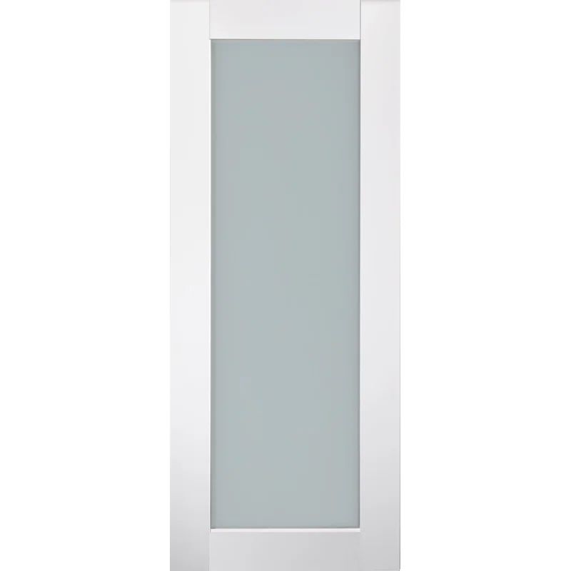 Polar White Frosted Glass Interior Door Slab with Solid Core