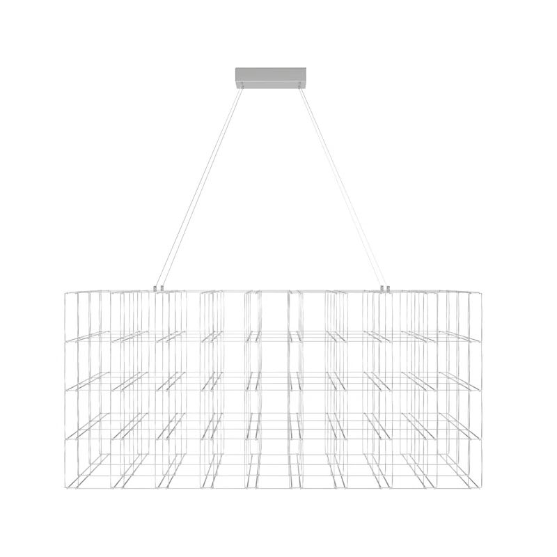 Argyle 48" Contemporary Chrome Cage LED Chandelier