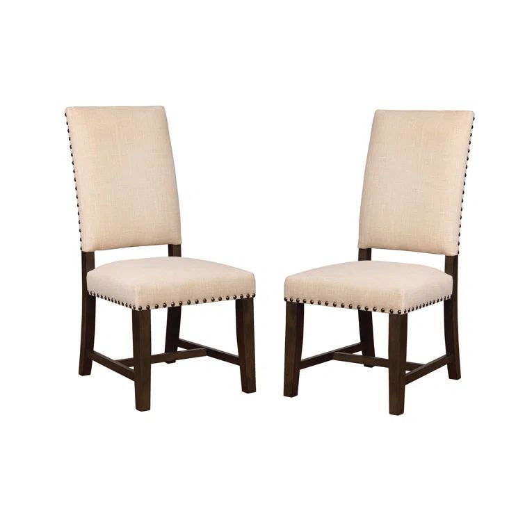 Classic Parsons Flared Back Armless Side Chair in Cool Beige