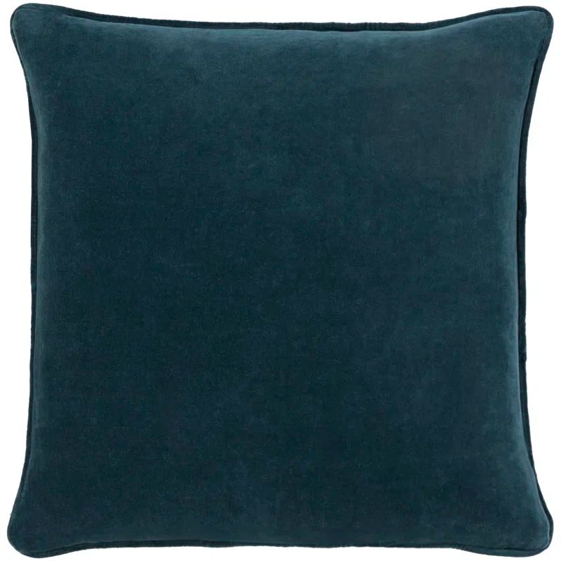 Safflower 22" Square Dark Blue Cotton Pillow Cover
