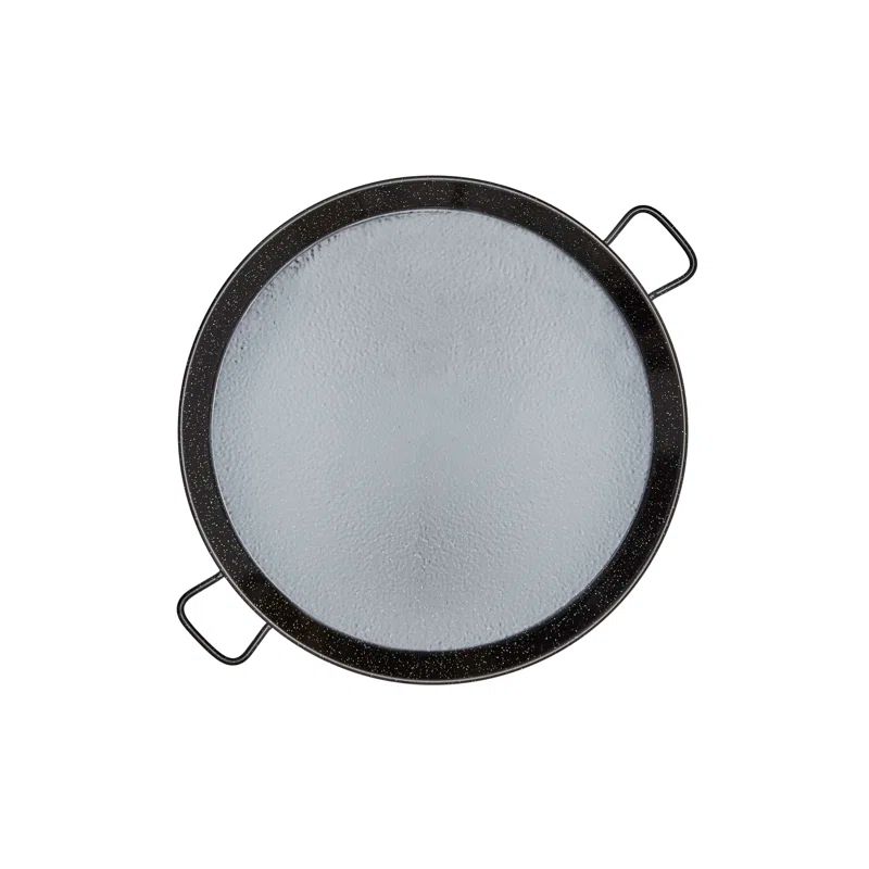 Black and White Speckled 30cm Enameled Steel Paella Pan