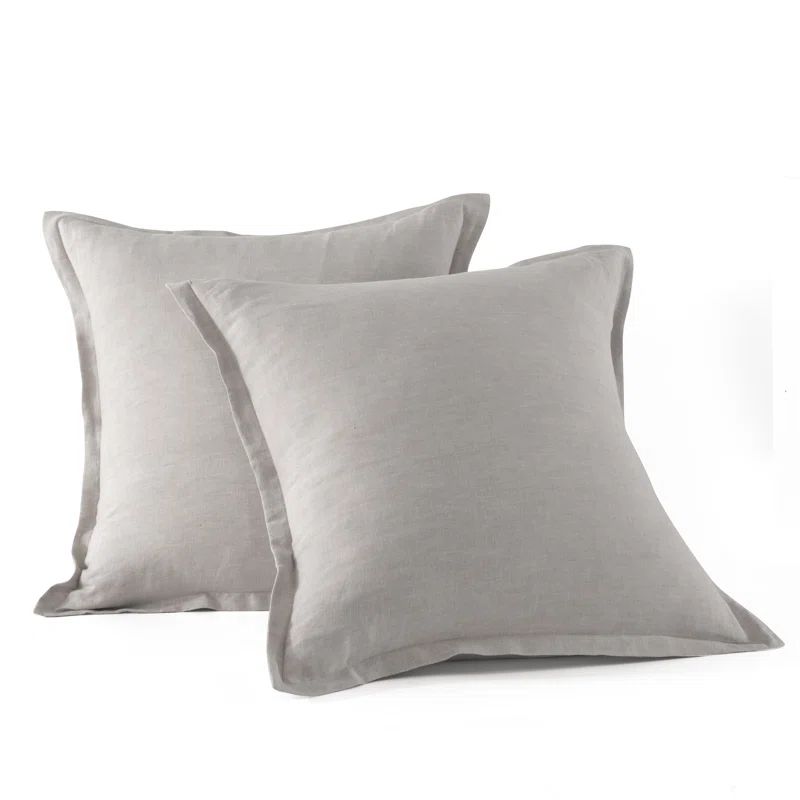 Natural Stone Washed French Linen Euro Shams 26 x 26"