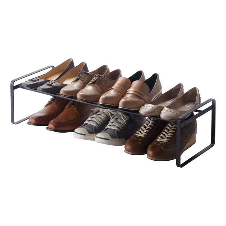 Gray Metal Stackable Shoe Organizer for Entryway