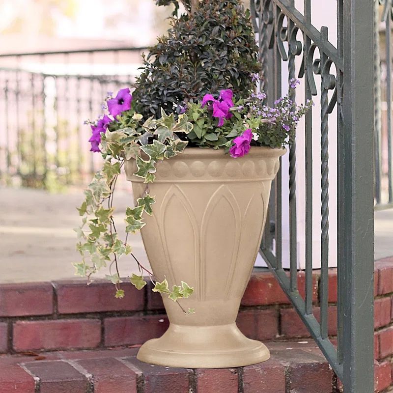 Beige Medium Cone Shaped Outdoor/Indoor Urn Planter