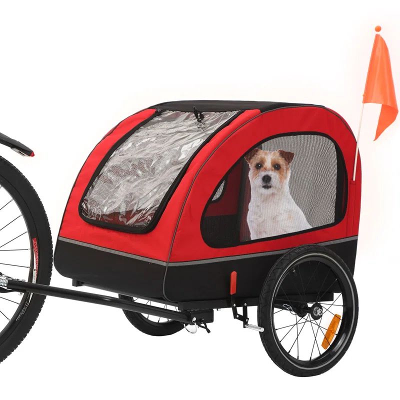 Red Dog Bike Trailer for Small and Medium Pets