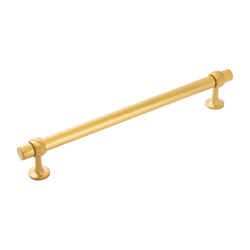 12-Inch Brushed Golden Brass Appliance Pull with Mounting Hardware