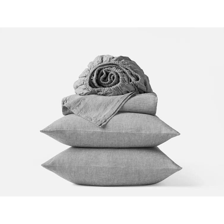 Full Natural Chambray Organic Cotton Percale Sheet Set