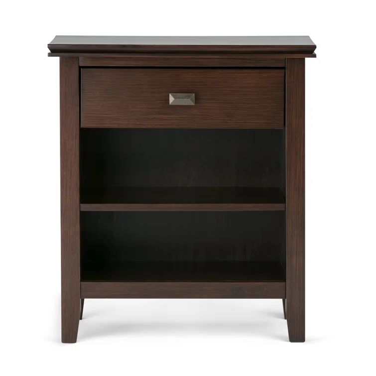 Russet Brown Solid Wood 24" Bedside Nightstand with 1 Drawer
