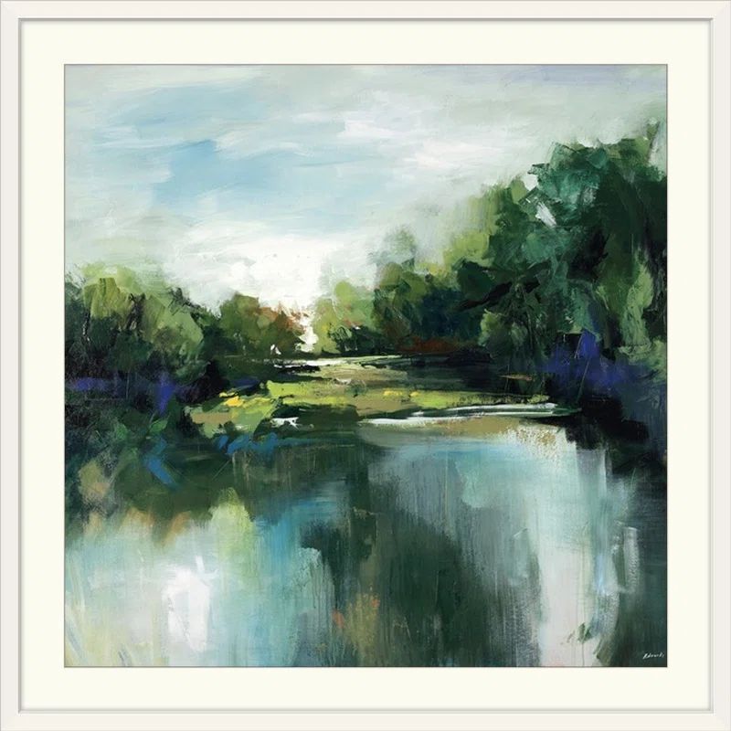 Fresh Escape II Green and Blue Landscape Canvas Print