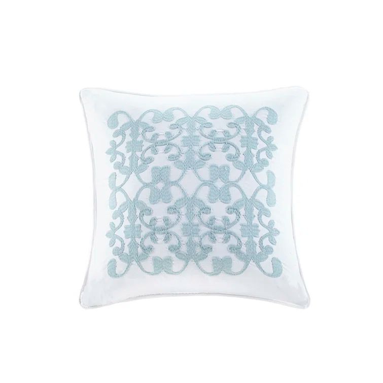 Celeste White Microfiber King Comforter Set with Ruffles