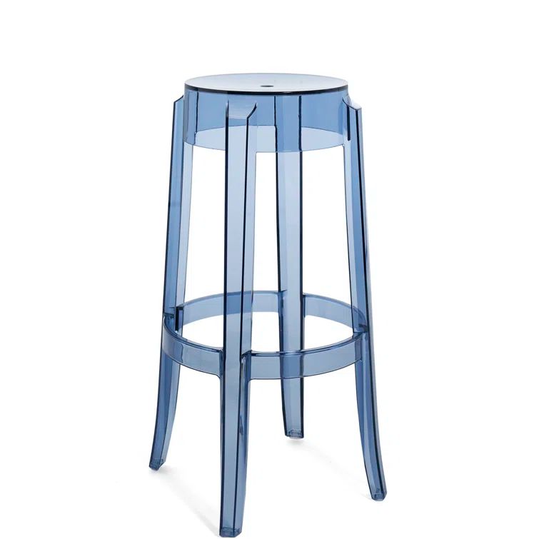 Philippe Starck Glossy Black Backless Outdoor Bar Stool