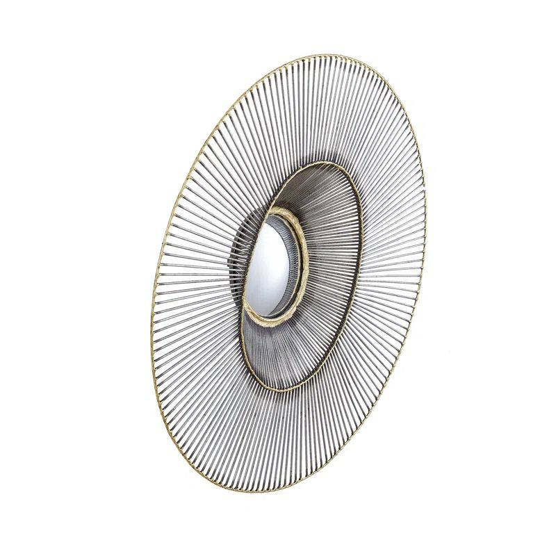 Bronze Gold Round Tilt-A-Wire 29.5" Wall Mirror