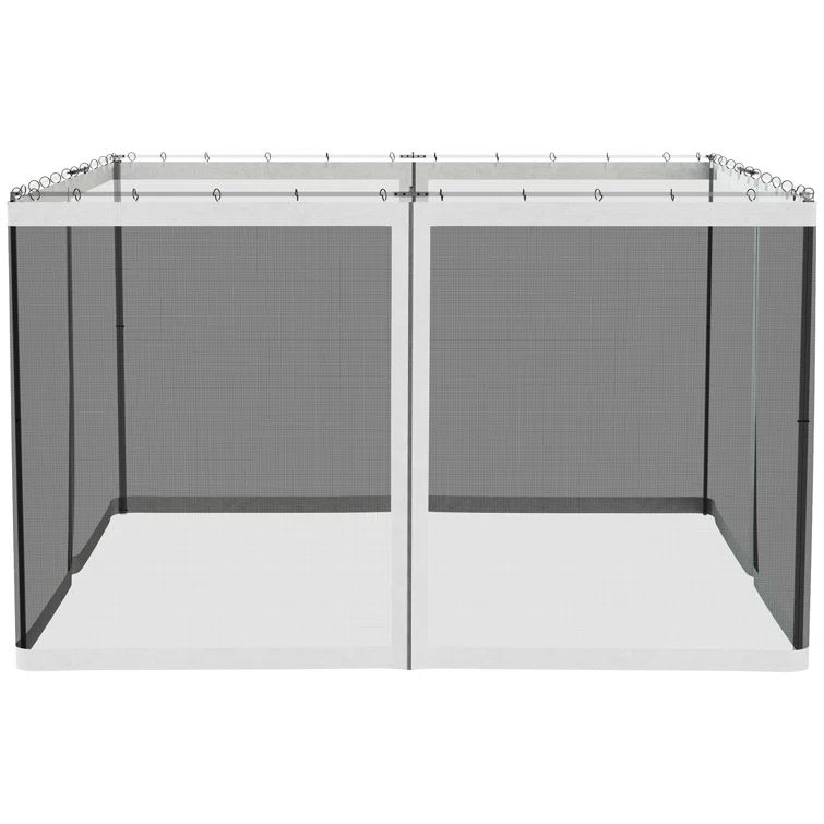 White Polyester Mesh Sidewall Netting for Patio Gazebos