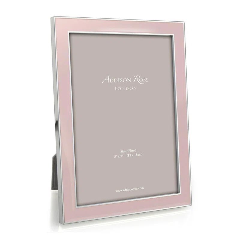 Light Pink and Silver Enamel 4x6 Picture Frame