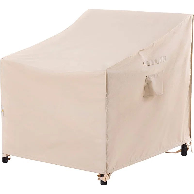 Beige Waterproof Rip-Stop Outdoor Patio Chair Cover