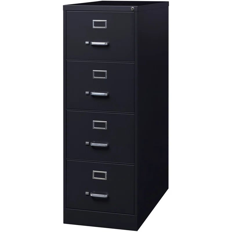 Black 4-Drawer Lockable Legal Size Steel File Cabinet