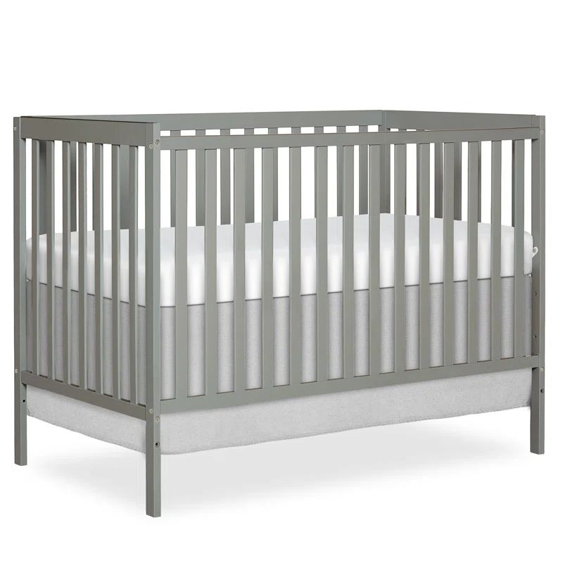 Cool Gray 5-in-1 Convertible Crib with Adjustable Mattress Support