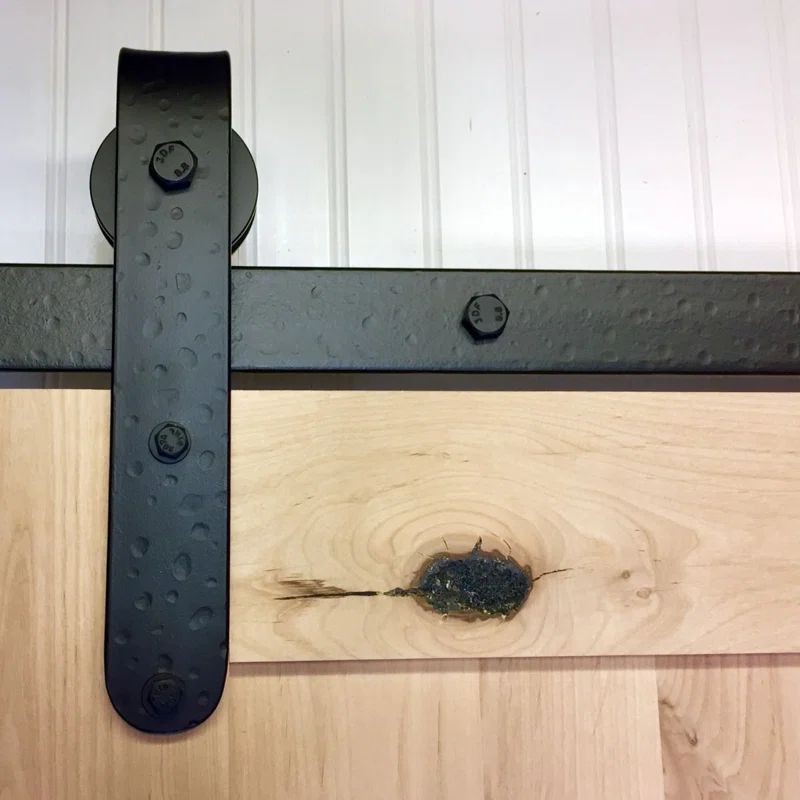 Black 72'' Standard Single Track Barn Door Hardware Kit