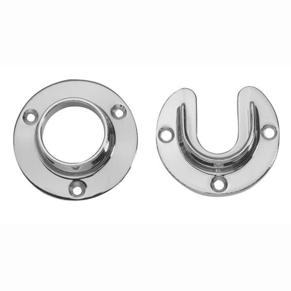 Polished Chrome Heavy Duty Steel Closet Flange Set