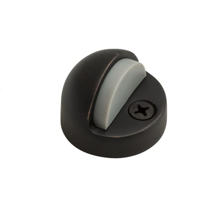 Satin Brass Black Half Dome Magnetic Floor Door Stop