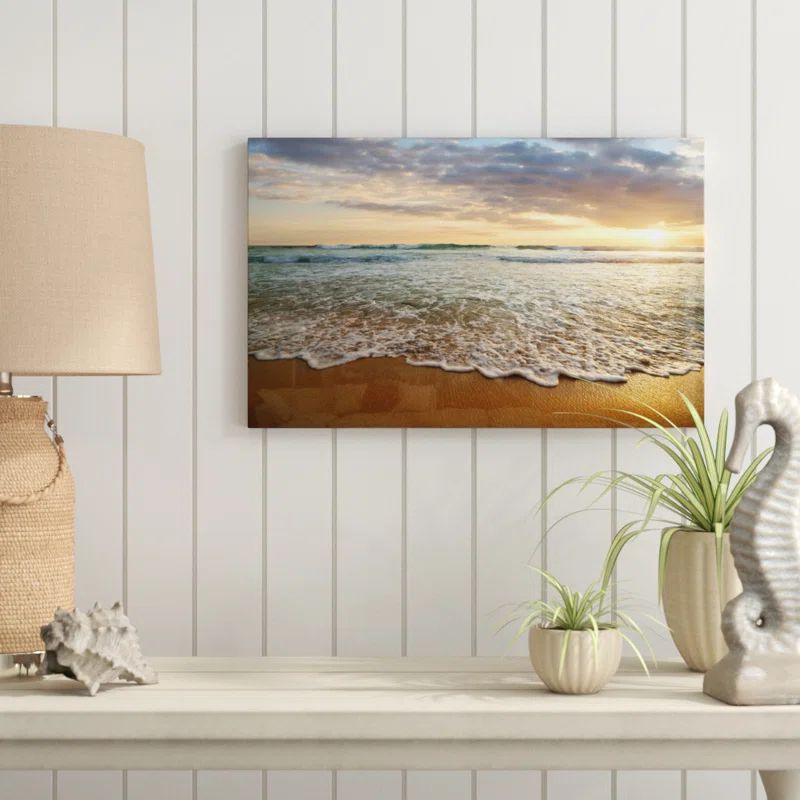 Bright Cloudy Sunset Nautical Coastal Canvas Print