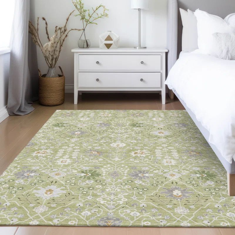 Aloe Green Flat Woven Synthetic Indoor/Outdoor Rug
