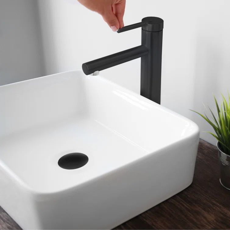 Matte Black Stainless Steel Single Handle Vessel Bathroom Faucet