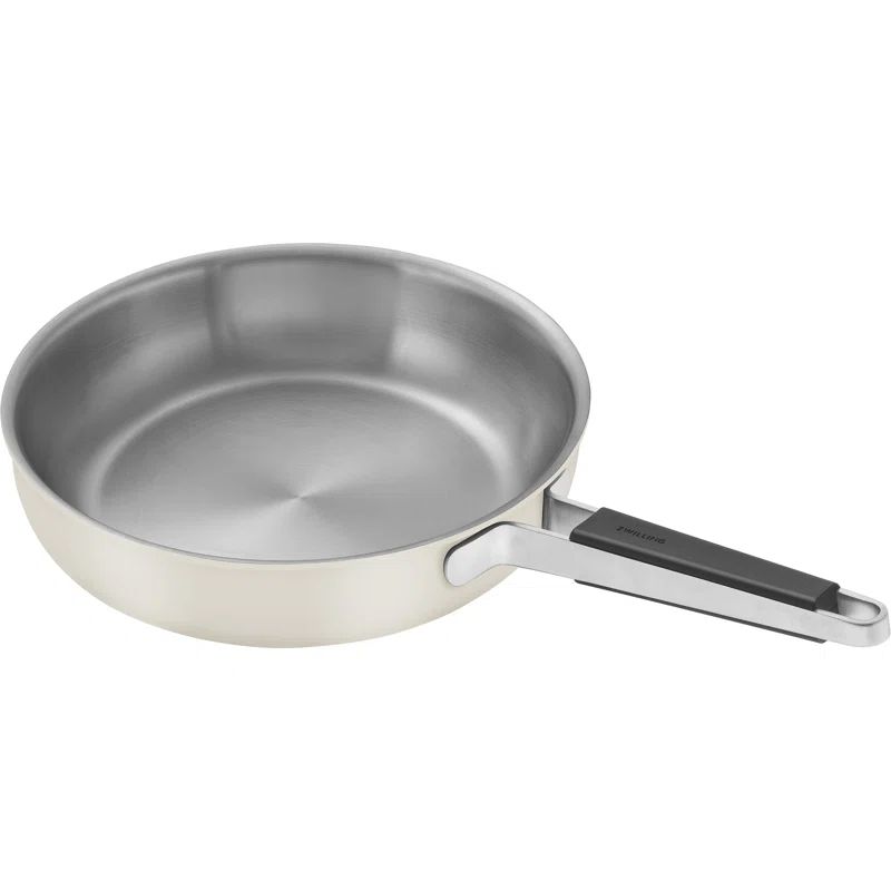 11-Inch Ivory Stainless Steel Ceramic Nonstick Fry Pan