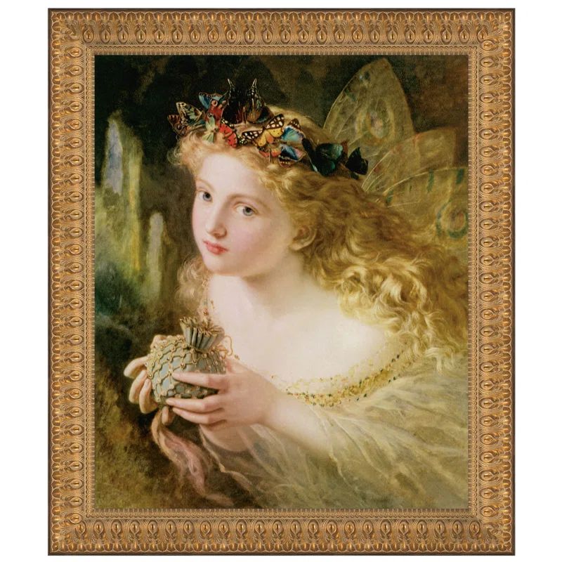 Sophie Gengembre Anderson Gold Framed Multicolor Oil Painting on Canvas