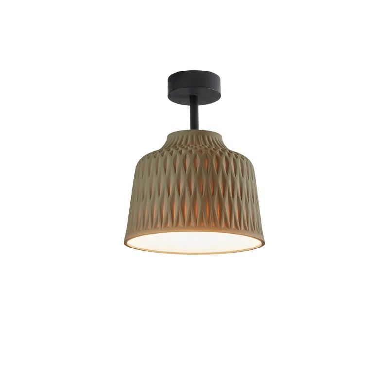 Olive Gray Silicone Shade 11.81" LED Outdoor Flush Mount