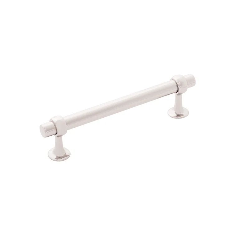 Polished Nickel Modern Bar Pull with Mounting Hardware