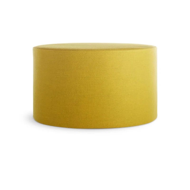 Large Round Tufted Storage Ottoman in Vesper Citron