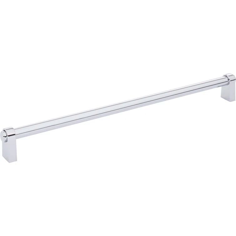 12" Polished Chrome Industrial Appliance Pull with Mounting Hardware