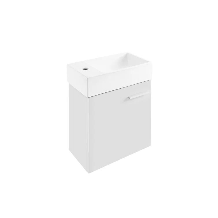 Colmer 18-Inch White Ceramic Top Single Sink Bathroom Vanity
