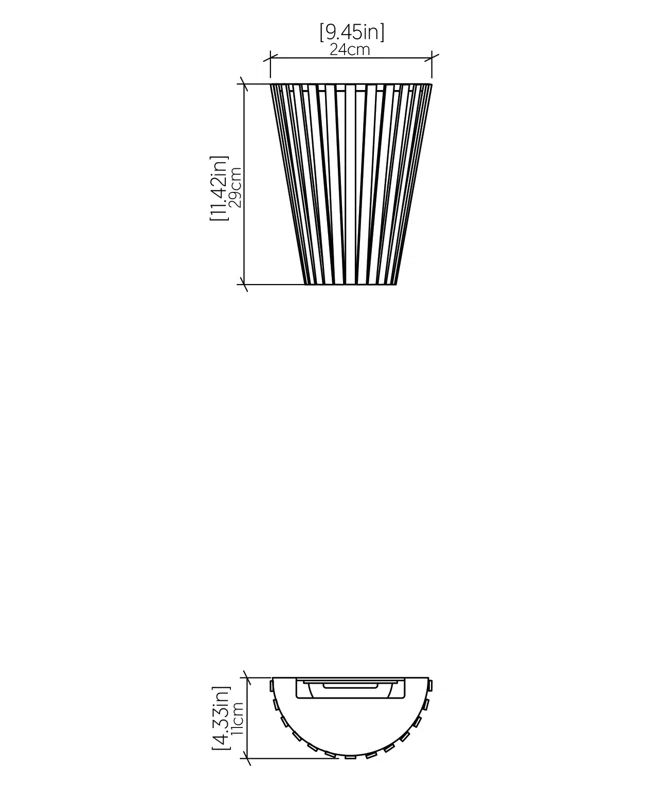 Imbuia Wood and Stone Slatted Wall Sconce